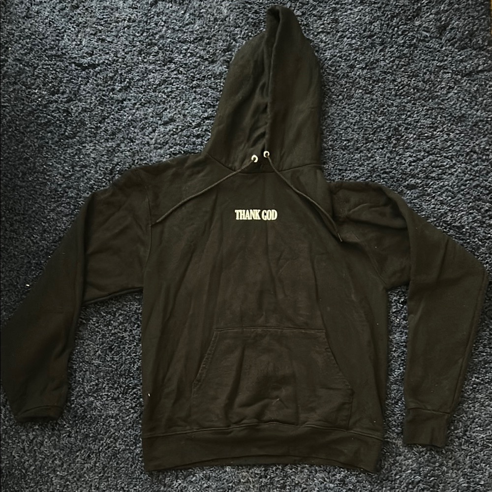 Kane Brown Concert Black Hoodie with 'Thank God' Print